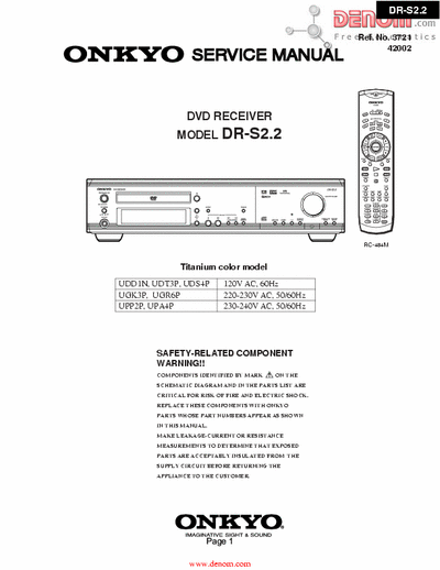 onkyo DR-DR-S2.2 onkyo DR-DR-S2.2 service manual